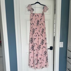 Floral Pink Maxi Maternity Dress